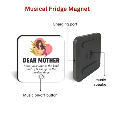 Personalized Dear Mother Musical Fridge Magnet with Rechargeable Speaker for Mom